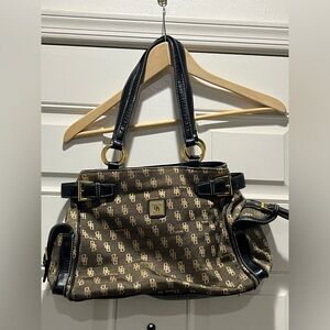 Brentano Moda Italy BB Monogram Tote – Brown/Black Gold Hardware